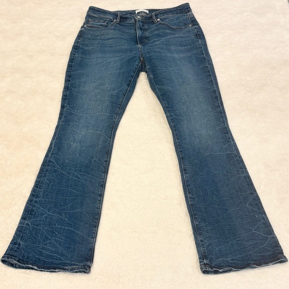 Loft 8 (29) Boot Cut Women’s Jeans Mid Rise Stretch 2023 Whiskering Veining - Picture 3 of 12
